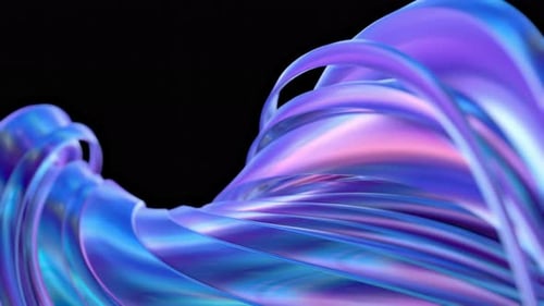 Abstract strip curve spiral futuristic iridescent reflection