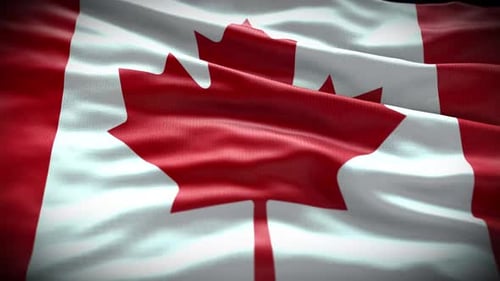 Realistic Waving Canadian Flag