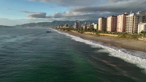 The Texture of the Sea and the Beach Taken with a Drone Gorgeous Background