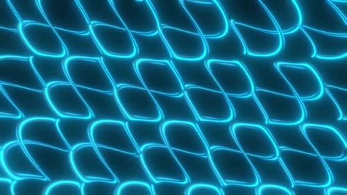 Les boucles abstraites dynamiques bleu fluo créent un mouvement de fond moderne et énergique