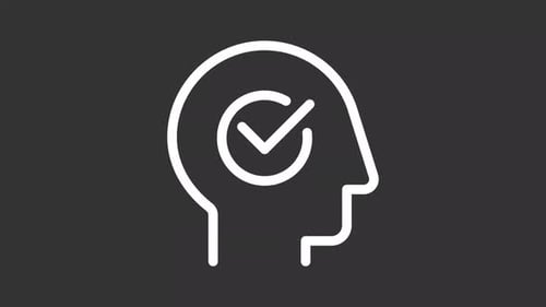 Mental wellness ui icon white line animation