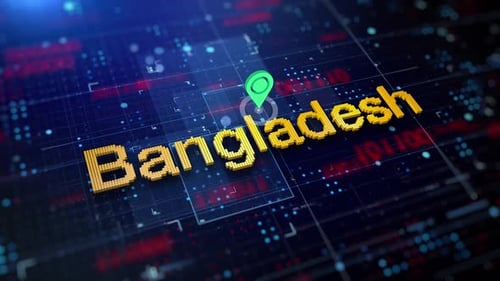 Pixelated Name Of The Country Bangladesh