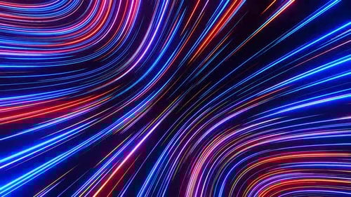 Abstract Neon Light Streaks on Dark Background