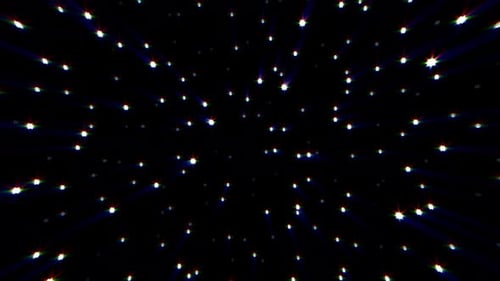 Abstract cosmic background of energetic bright glowing magical stars on a dark sky background