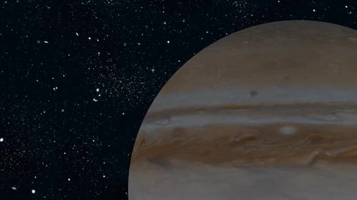 Realistic Jupiter Planet Rotation in Space Animation