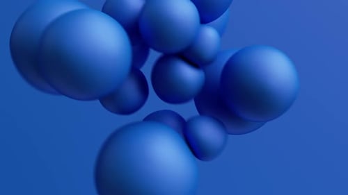 Abstract Fluid Blue Spheres Looping Background Animation
