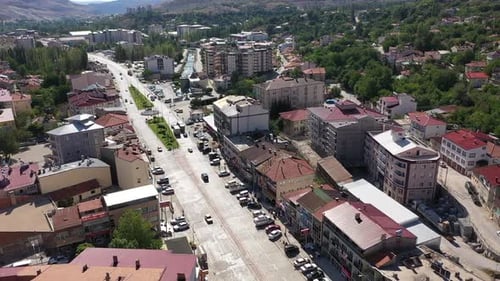 Aerial View Of Sivas Gurun District Center And Main Street
