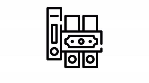 Animated Financial Document Folders with Money Icon Highlight