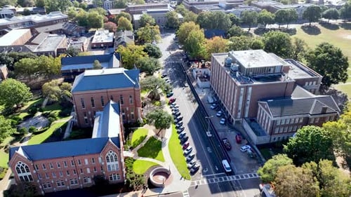 Campus Aerial over the University of Alabama in Tuscaloosa Alabama