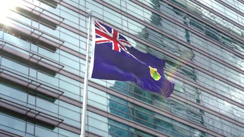 Realistic Turks and Caicos Flag Waving Animation