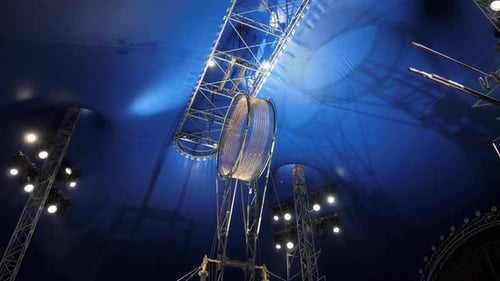 A Huge Rotating Wheel of Death for Performing Acrobats in the Circus