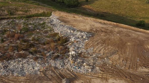 Garbage Dump in a Countryside Rural Field