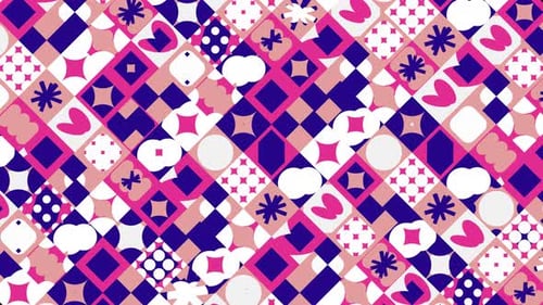 Pink and Purple Diagonal Geometric Tile Backdrop