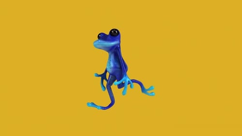 Lustiger 3D-Cartoon-Froschtanz (mit Alphakanal)