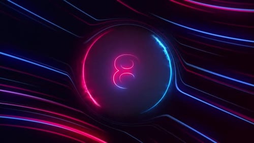 Animación de cuenta regresiva con temporizador de transmisión web de neón de 10 segundos