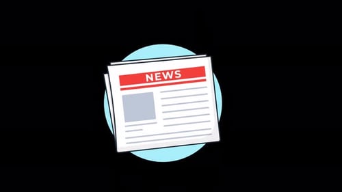 Newspaper. Print Media Concept Animation Video - Transparent