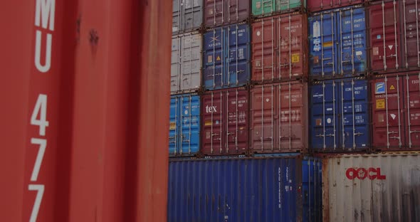 Intermodal Containers Stacked At The Container Port Of Le Havre, France ...