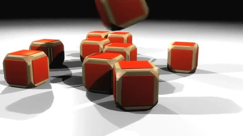 Abstract Geometric Cubes Falling and Stacking Loop