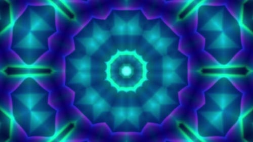 Glowing Abstract Geometric Kaleidoscope Looping Background