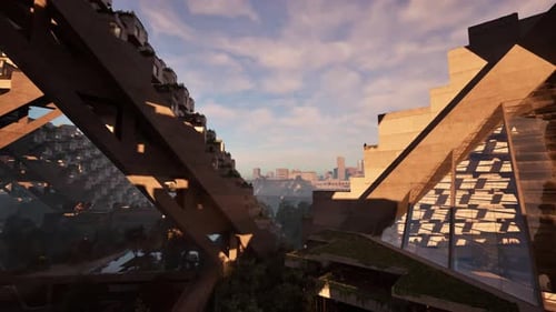 Una vista panorámica de un paisaje urbano desde un punto de vista elevado