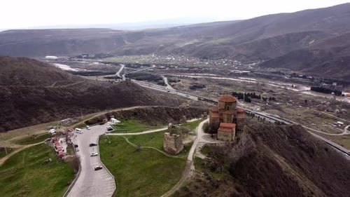 Captivating aerial: Jvari Monastery, near Mtskheta, Georgia