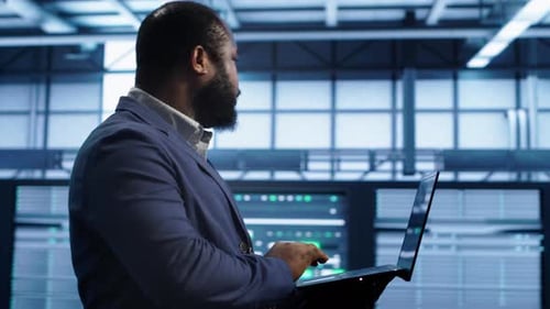 Data Center Worker Fixing Errors Affecting Supercomputers