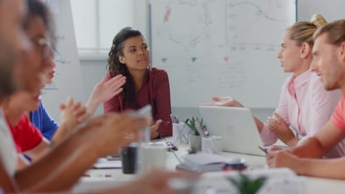 Diverse Colleagues Collaborating During a Meeting