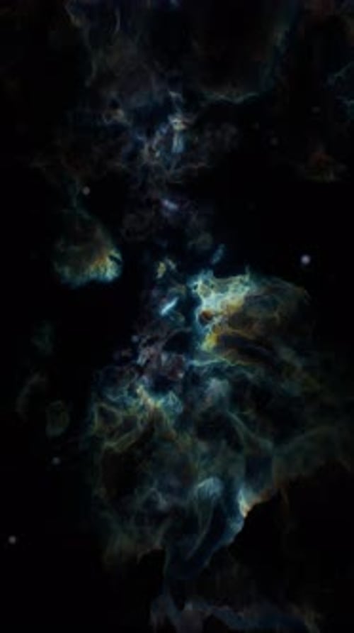 A Colorful Nebula Against a Dark Background