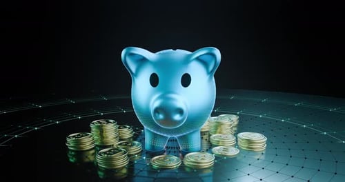 Concept of saving money using crypto money