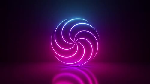 Dynamic Neon Light Sphere Rotation