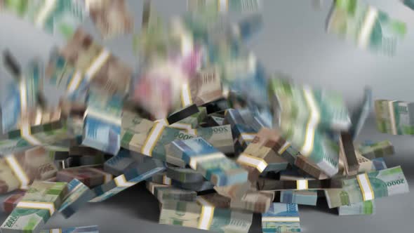Falling Indonesian Rupiah Banknotes Stacks Animation, Backgrounds ...