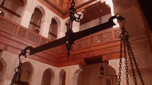Interior of Museo Nejjarine (Funduq al-Najjarin) in Fes, Morocco.