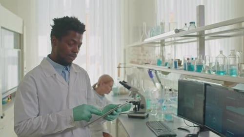 Portrait of African American Male Scientist in Lab