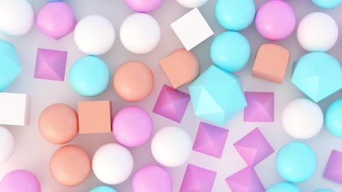 Pastel Geometric Shapes Morphing Seamless Background