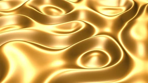 Golden Waves, Molten Gold, Paints, Background, Exclusive, 3D Render