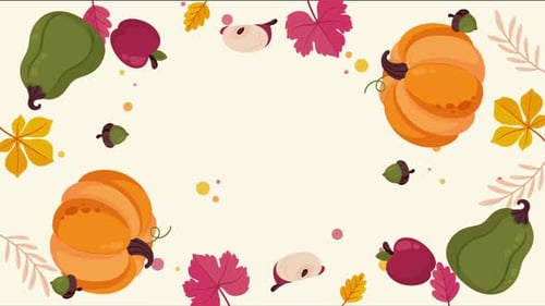 Autumn Leaves and Pumpkins Animated Frame for Fall Season