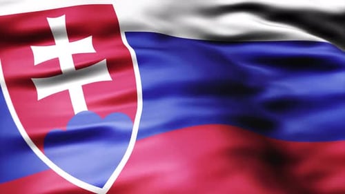 Slovakia National Flag Realistic Waving Loop