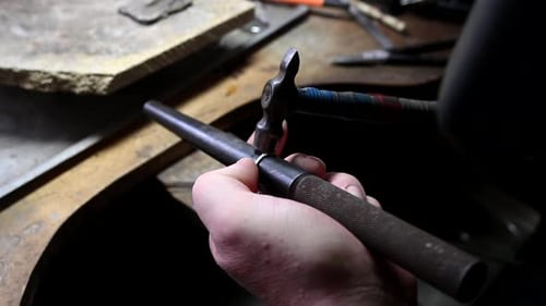 Gold Wedding Ring Craft By Goldsmith Isolated Macro Video Craft Jewelry Making with Professional