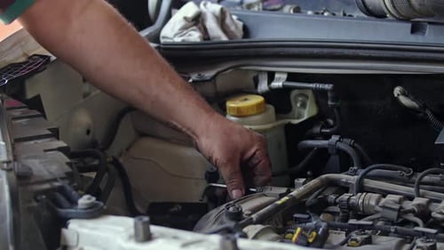 Car Repair With Hand Tools At Car Repair Shop 3