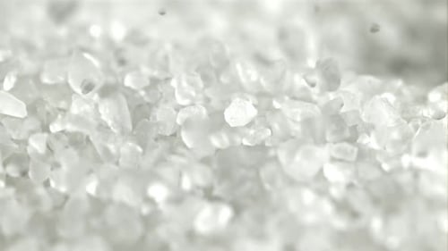 Falling Salt Crystal Filmed on a Highspeed Camera at 1000 Fps