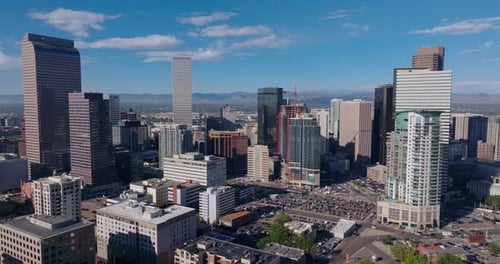 Downtown Denver Skyline With Cars Below