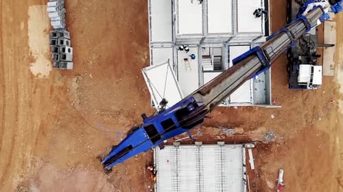 Aerial View of Modular Home Installation Process