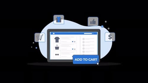 Flat Design E-commerce Shopping Experience on Digital Tablet
