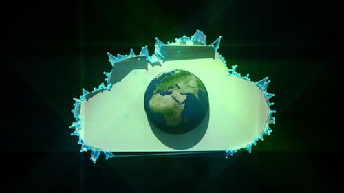 Vídeo animado do Cloud Computing Earth
