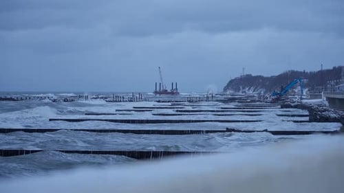 Breakwaters And Coastal Construction Baltic Sea Winter Storm