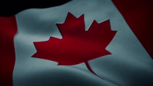 Realistic Waving Canadian Flag Loop Background