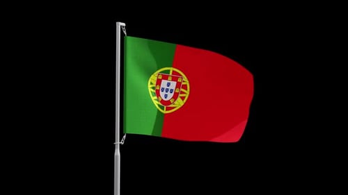 Realistic Waving Portugal Flag Animation