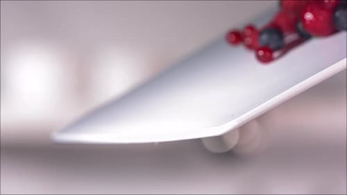 Fresh Berries Falling From Plate