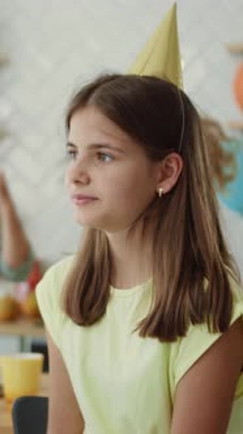 Girl Celebrates Birthday With Friends at Home