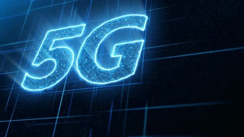 4K 5G High speed wireless internet data technology symbol